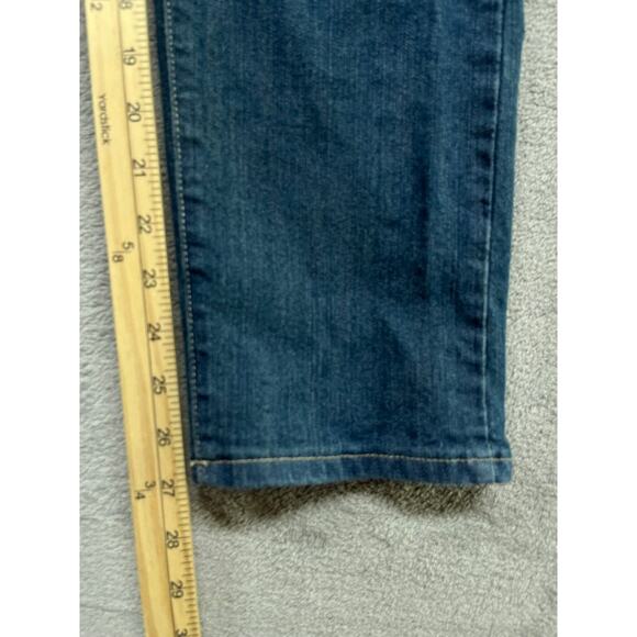 August Jeans Womens Size 38 Blue Faded Embroidered - Picture 5 of 7